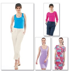 6355 SEMI FIT DRESS,TOP SLEEVES OR NOT PATTERN 8=16,16-24